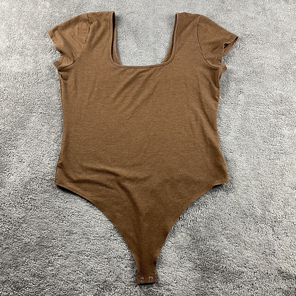 American Eagle Bodysuit Womens XL Brown Short Sleeve